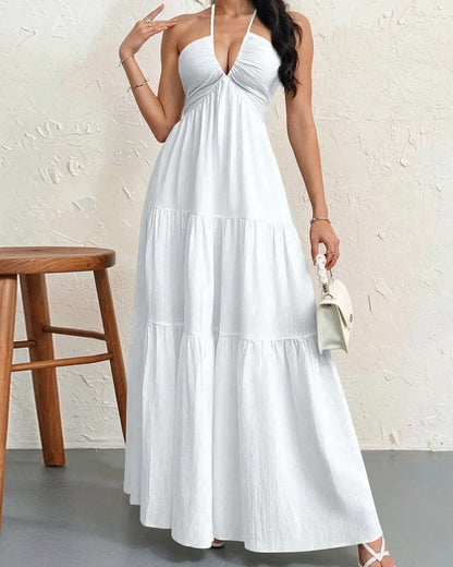 Aliya's Backless Maxi Dress - White