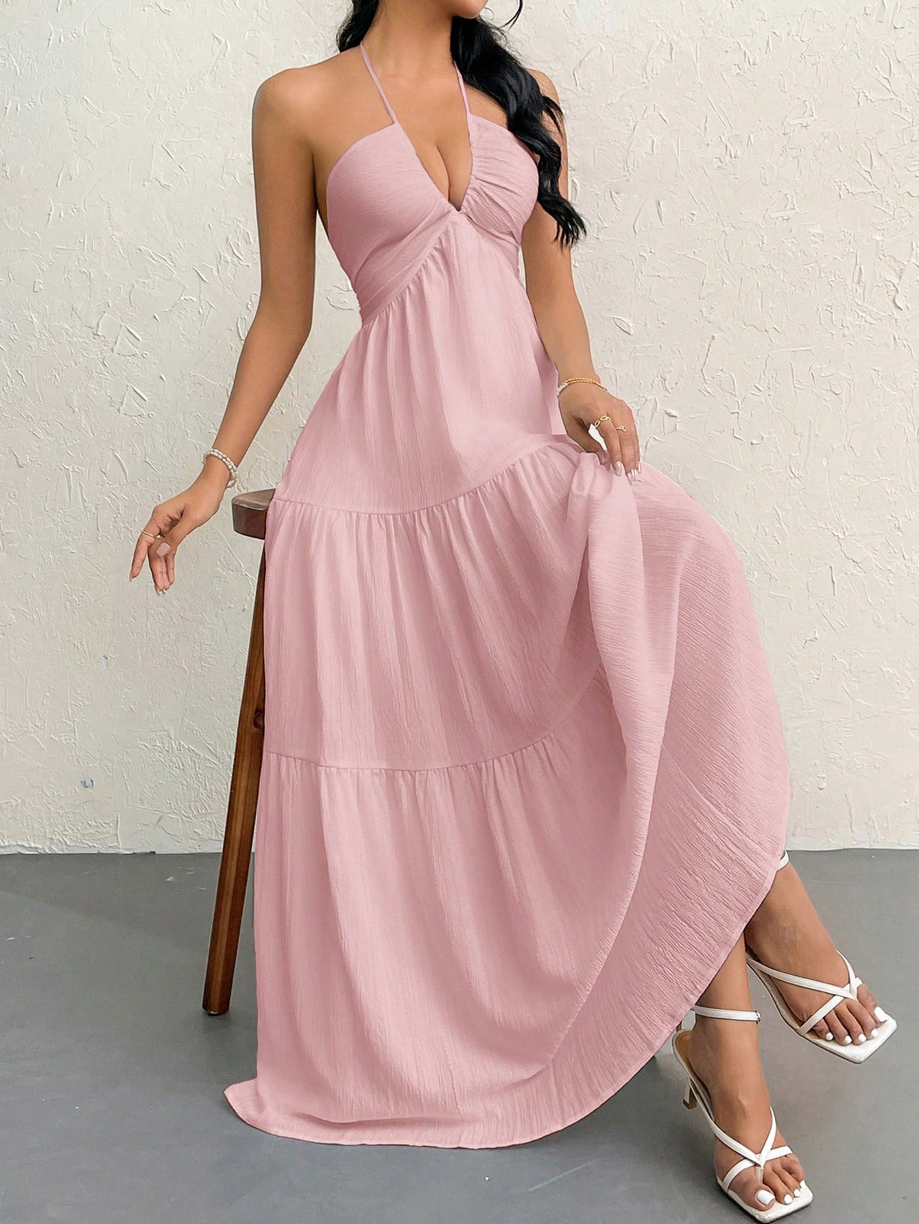 Aliya's Backless Maxi Dress - Pink