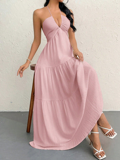 Aliya's Backless Maxi Dress - Pink
