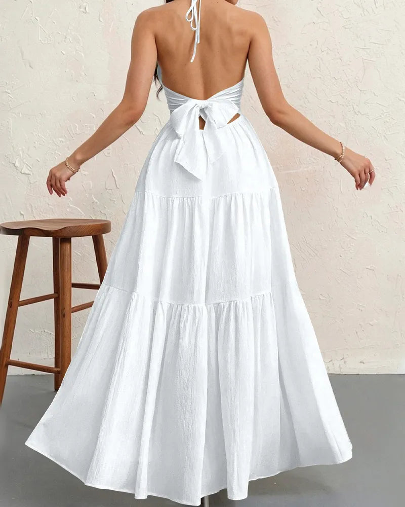 Aliya's Backless Maxi Dress - White