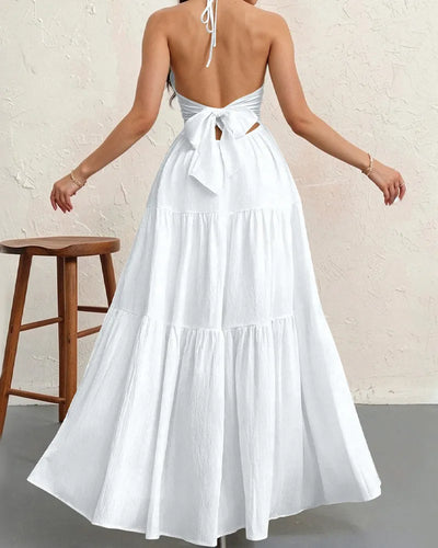 Aliya's Backless Maxi Dress - White
