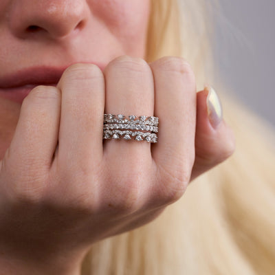 Sterling Silver Colorful Combination Ring Set