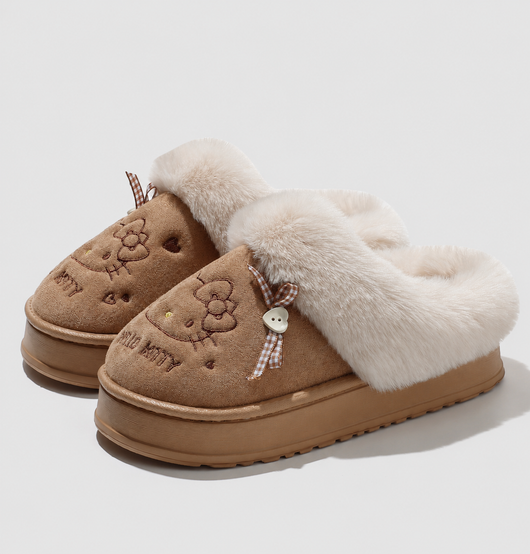 HK Embroidered Platform Slippers