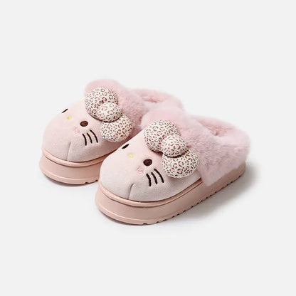 HK Fuzzy Platform Slippers