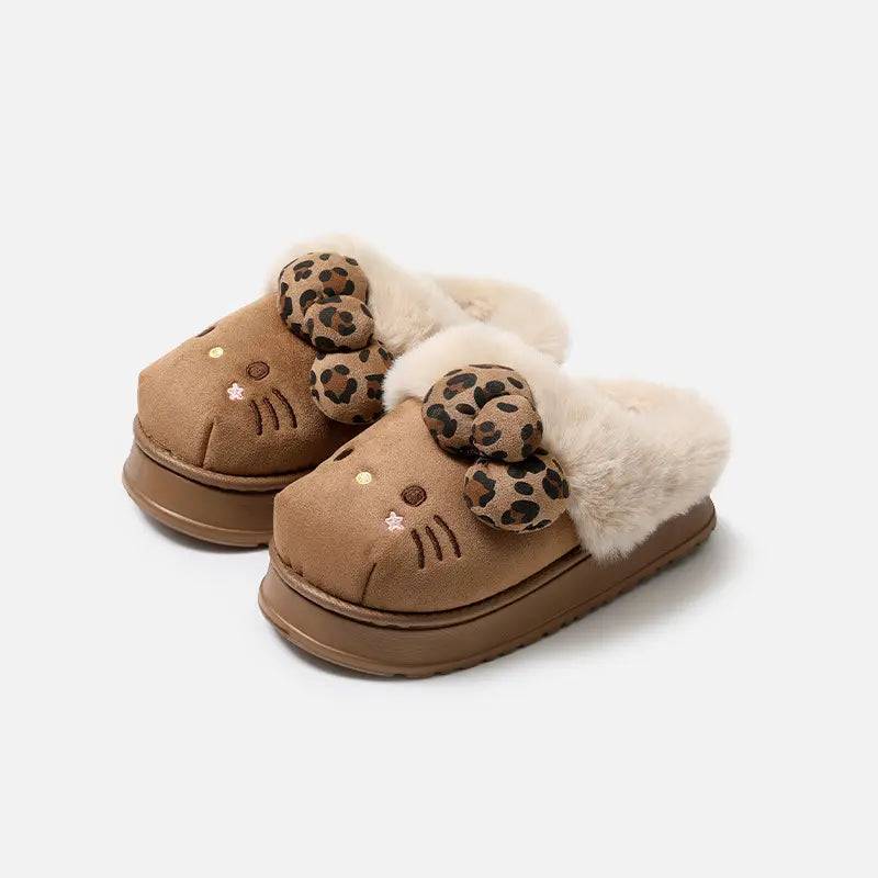 HK Fuzzy Platform Slippers