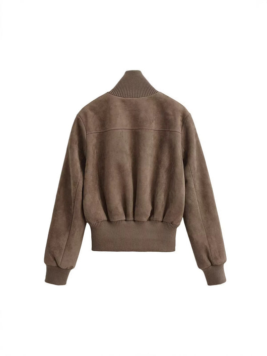 Evelyn's Suede Bomber Jacket