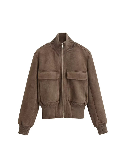 Evelyn's Suede Bomber Jacket