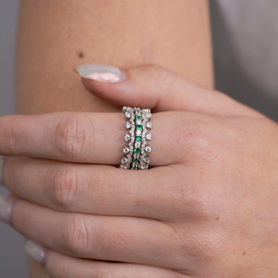 Sterling Silver Colorful Combination Ring Set