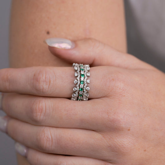 Sterling Silver Colorful Combination Ring Set
