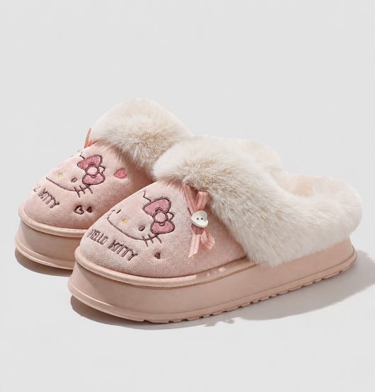 HK Embroidered Platform Slippers