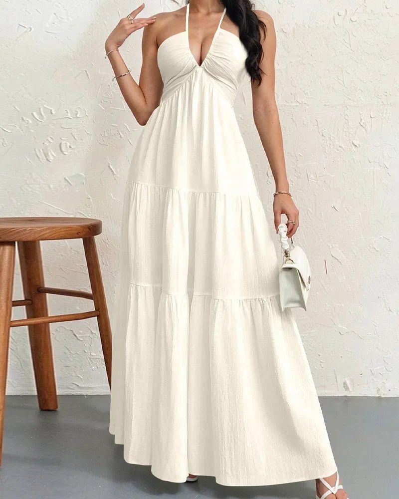 Aliya's Backless Maxi Dress - Off White