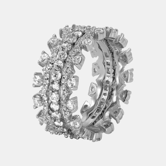 Sterling Silver Colorful Combination Ring Set