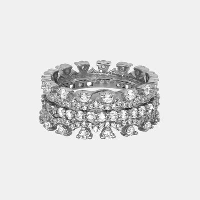 Sterling Silver Colorful Combination Ring Set