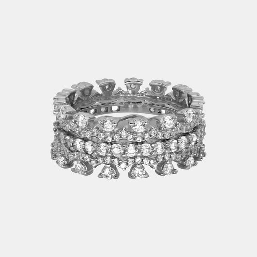 Sterling Silver Colorful Combination Ring Set